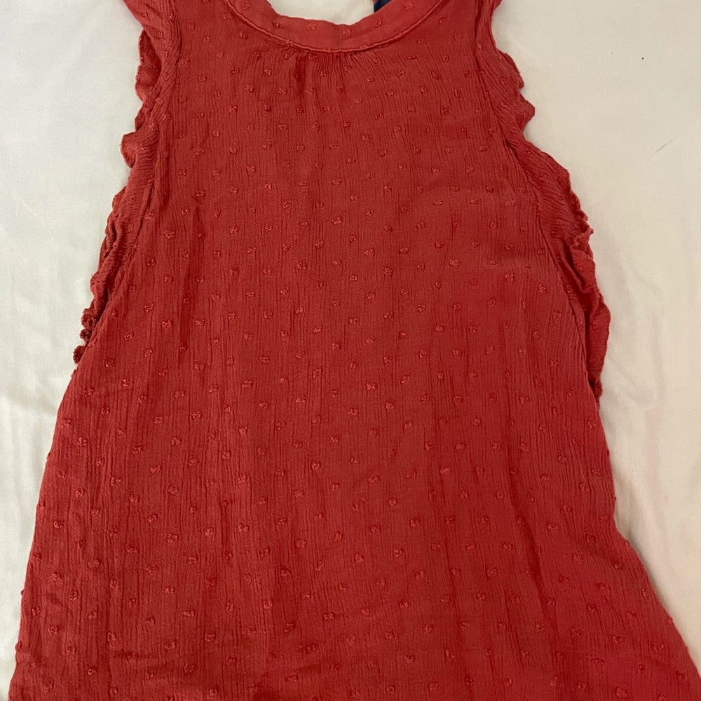 brick red blouse